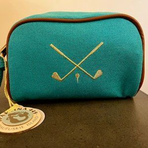 Spartina Teal Travel Pouch - Crossed Golf Clubs